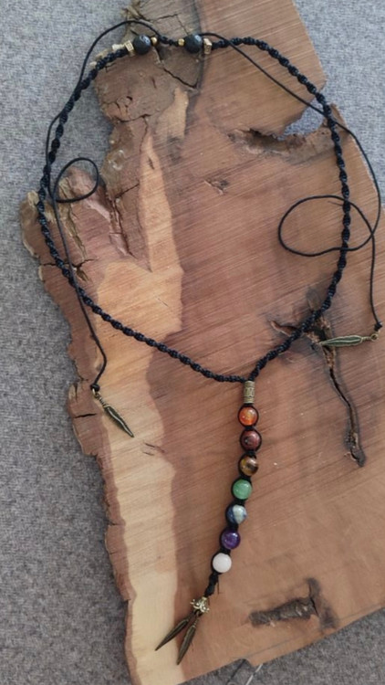 گردنبند روشومیزیِ (تعادل) هفت چاکرا | روشینا، با بافت پیچ